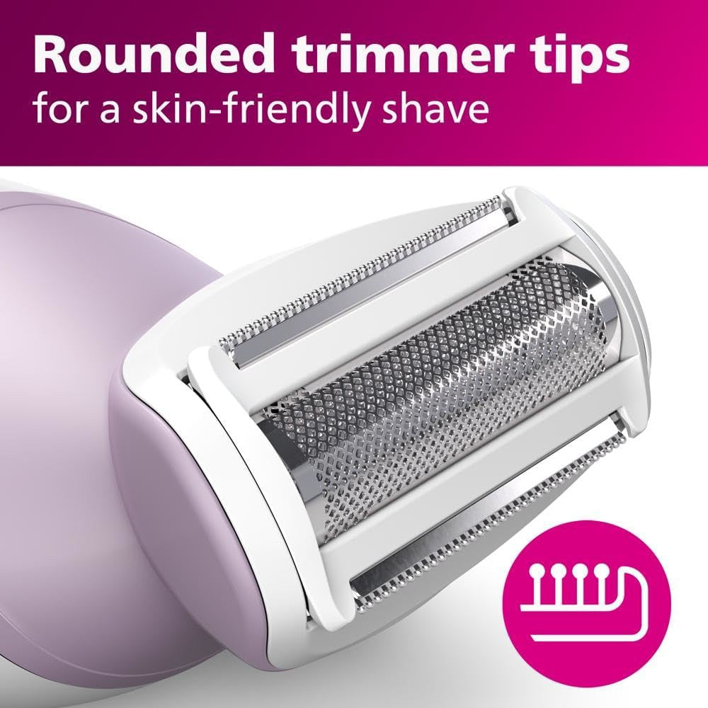 PHILIPS BRL136/00 Women's Electric Shaver - Cordless Wet & Dry Lady Shaver with 4 Attachments for Bikini, Legs & Underarms | Smooth Shaving at Home or Travel | Series 6000 Rechargeable Trimmer