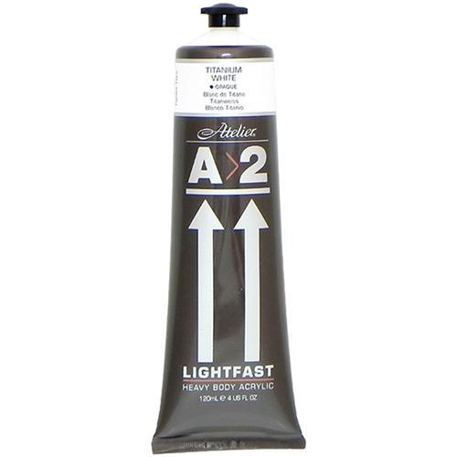 Premium A2 Lightfast Heavy Body Acrylic Paint - 120ml (4oz) Titanium White - Professional Artist Quality for Canvas, Wood & Fabric Painting