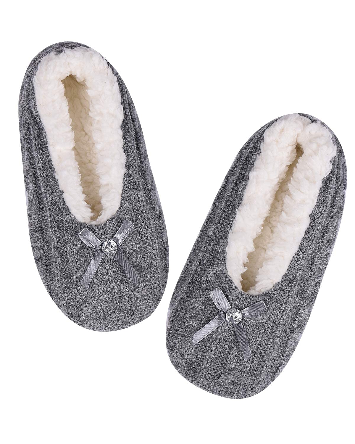 DICUIRD Women's Thick & Warm Non-Slip Slipper Socks - Cozy Knit House Shoes for Winter Indoor/Outdoor Use - Perfect for Home, Office & Travel