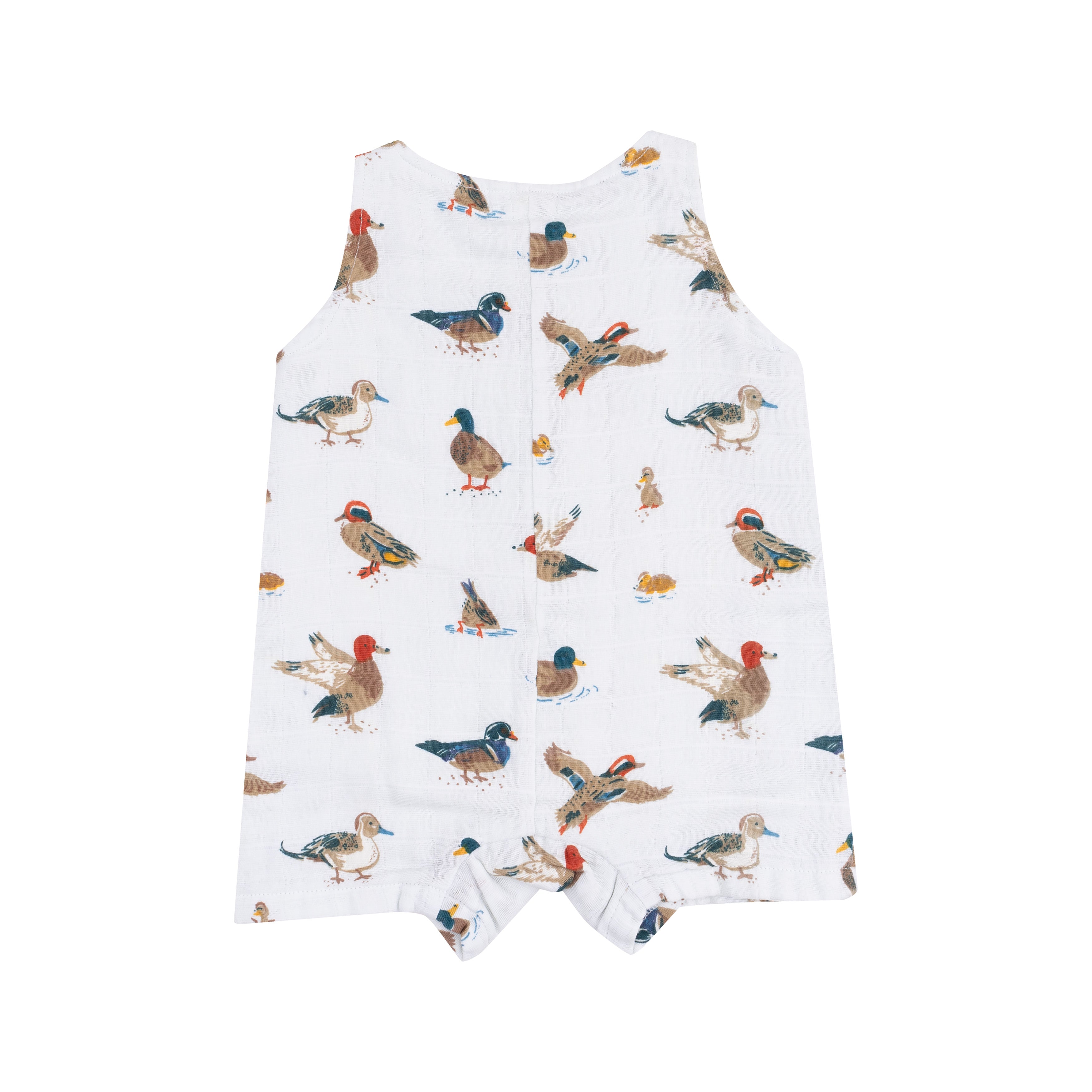 Baby Ducks Muslin Sleeveless Shortie Romper - Soft Cotton Summer Outfit for Newborns & Infants | Perfect for Playtime, Beach Trips & Photo Shoots