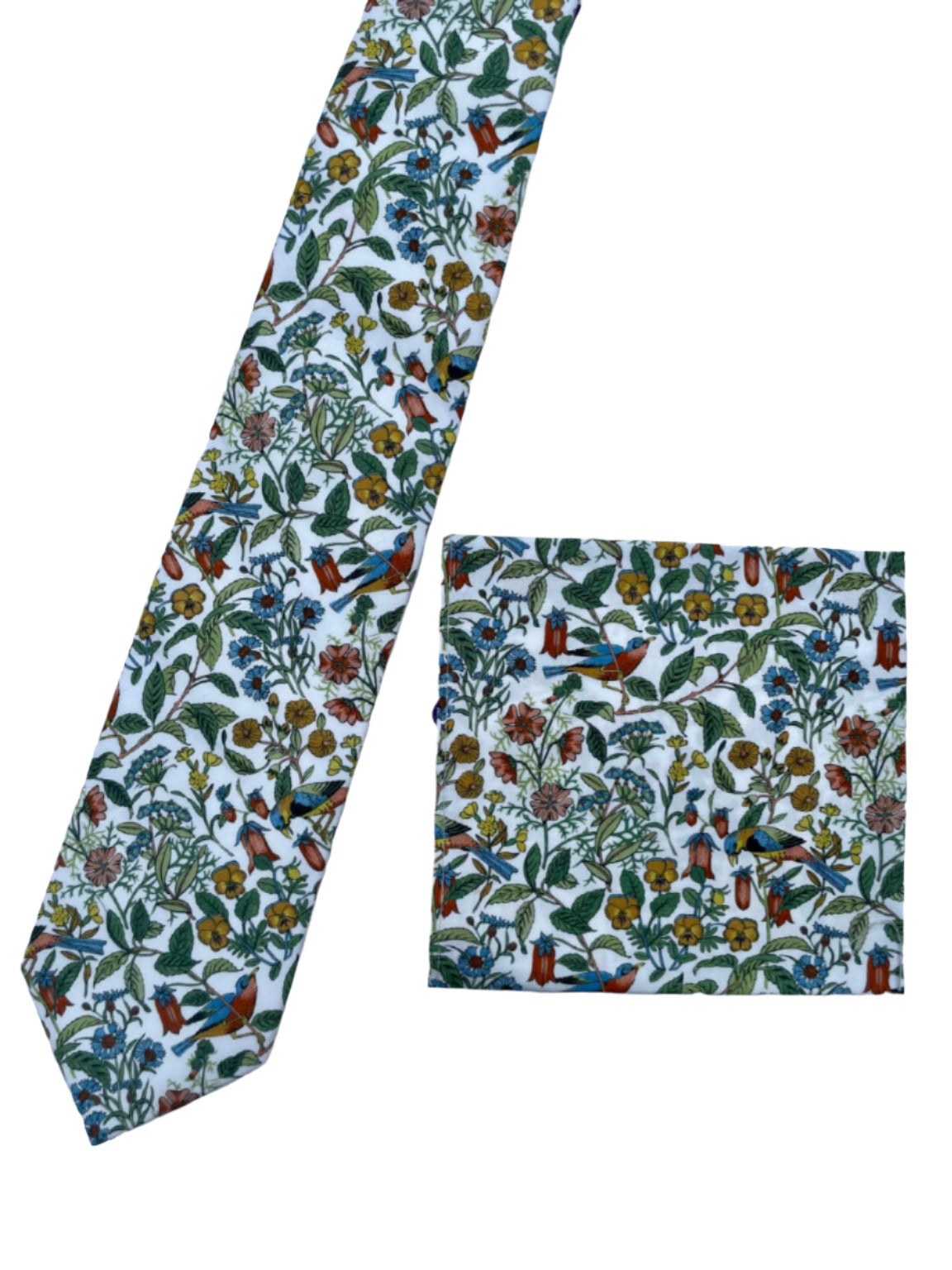 LA Smith Sage Green Cotton Tie & Hankie Set - Premium Liberty Fabric - Perfect for Weddings, Parties & Formal Events
