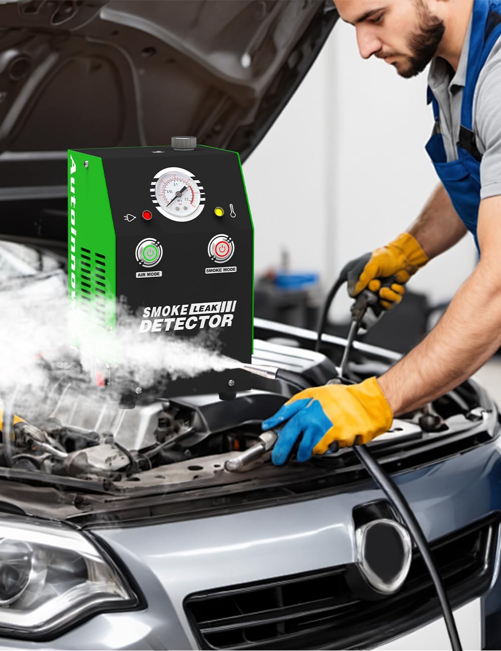12V DC Automotive EVAP Smoke Machine - Vacuum Leak Detector with Built-in Air Compressor for Car Pipe System Diagnosis | Perfect for Mechanics & DIY Auto Repair Shops