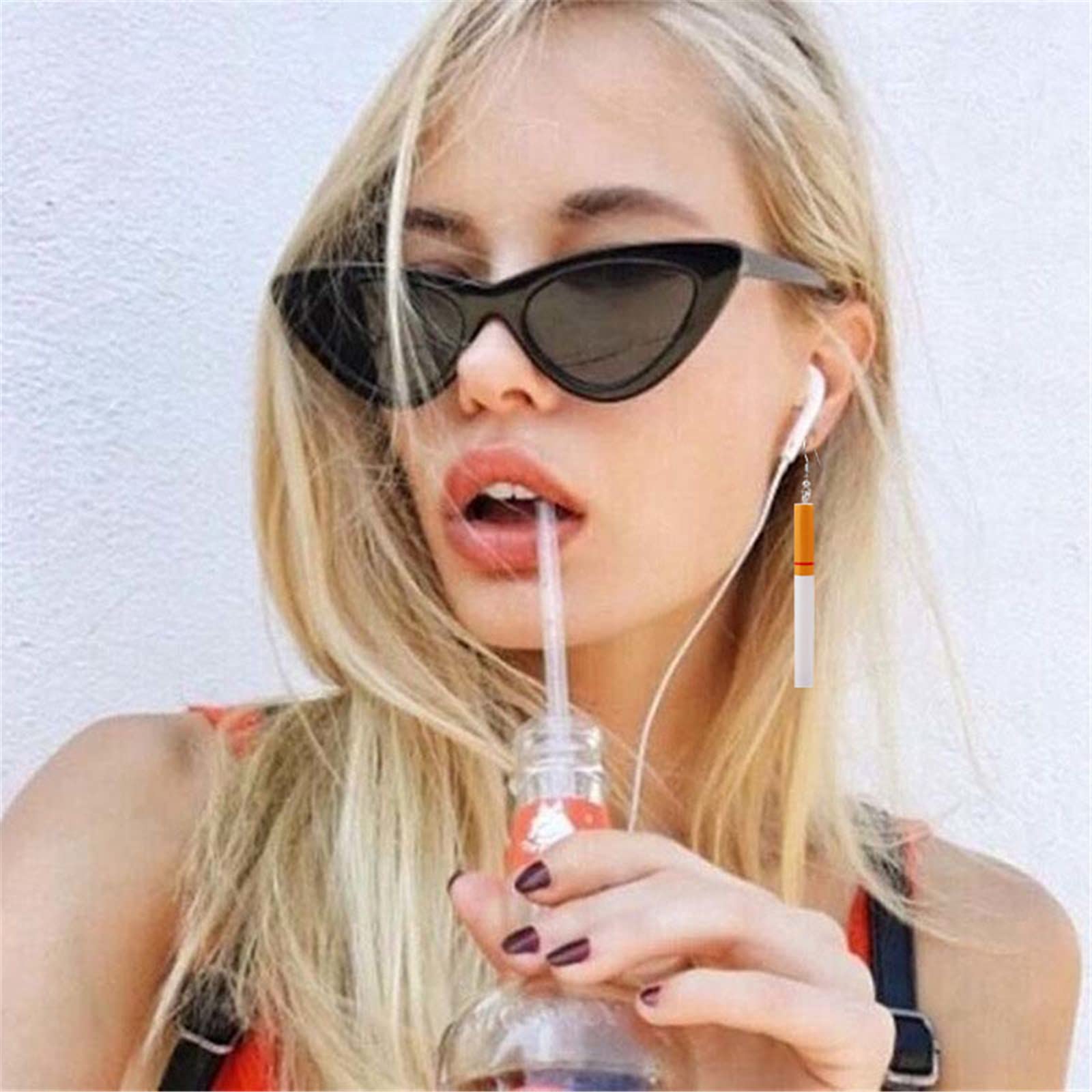 Funny Cigarette Butts Earrings Set - 3 Pairs Punk Drop Dangle Earrings for Women & Men | Unique Unisex Wacky Jewelry Gift | Perfect for Halloween, Cosplay, Parties & Punk Fashion