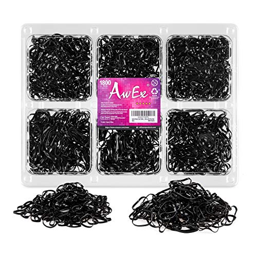 AwEx Colorful Elastic Hair Bands - 1800pcs Soft No-Damage Hair Ties for Kids & Girls | Perfect for School, Sports, and Daily Hairstyling