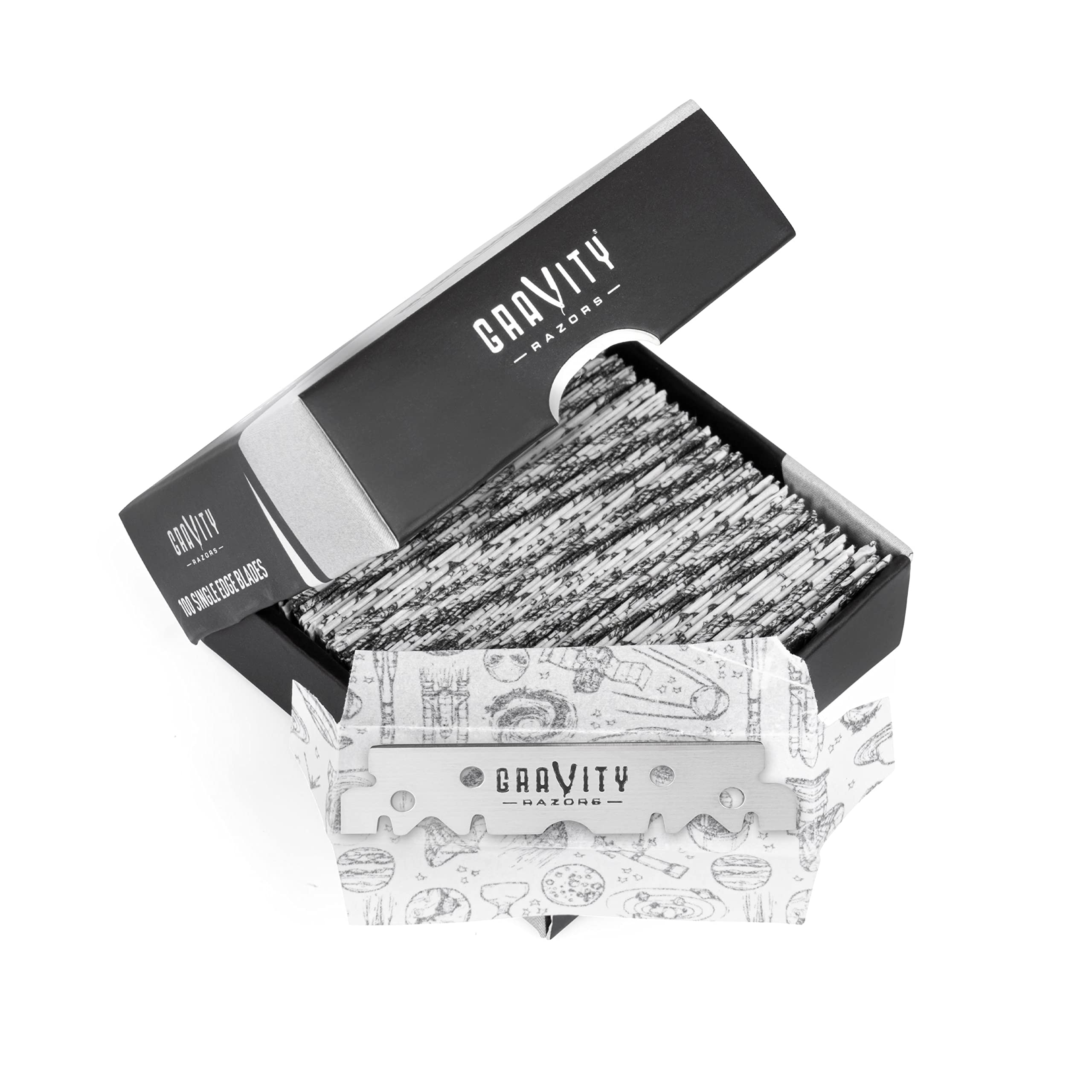 Premium Stainless Steel Single Edge Razor Blades - 100 Pack Swedish Steel Blades for Safety Razors & Straight Edge Shaving - Smooth Shave for Men & Women - Ideal for Home, Travel & Barber Shop Use