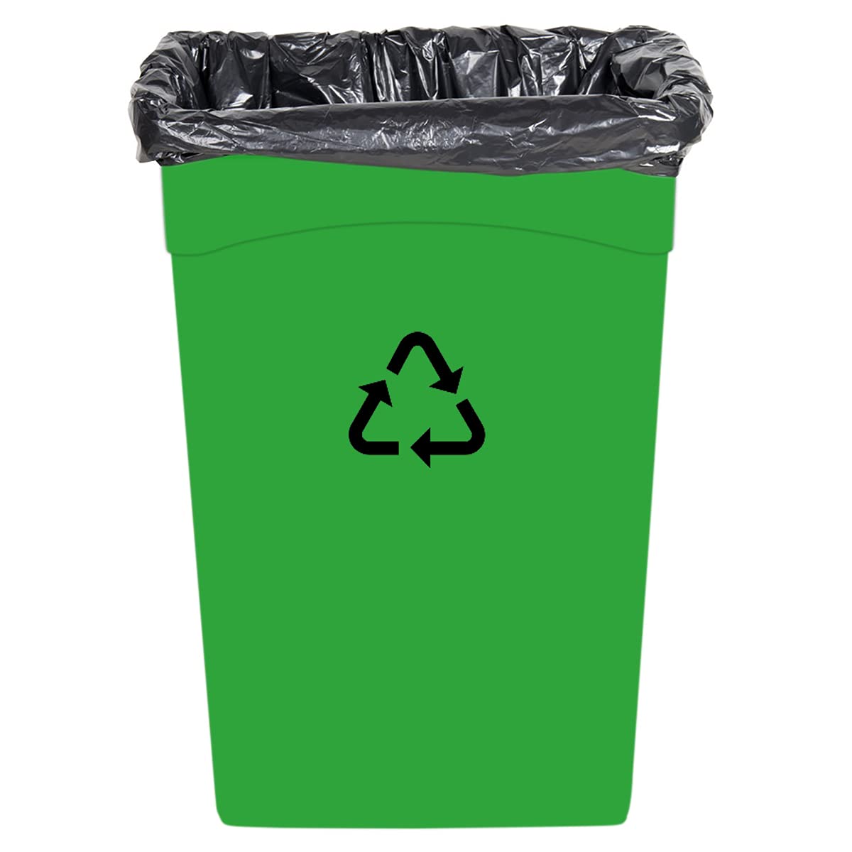 33 Gallon Trash Bags (250 Count Bulk) - 21 Micron Black Garbage Bags for 30-33 Gallon Trash Cans | Medium Duty Kitchen, Office & Bathroom Waste Bin Liners | Tear Resistant & Odor Control