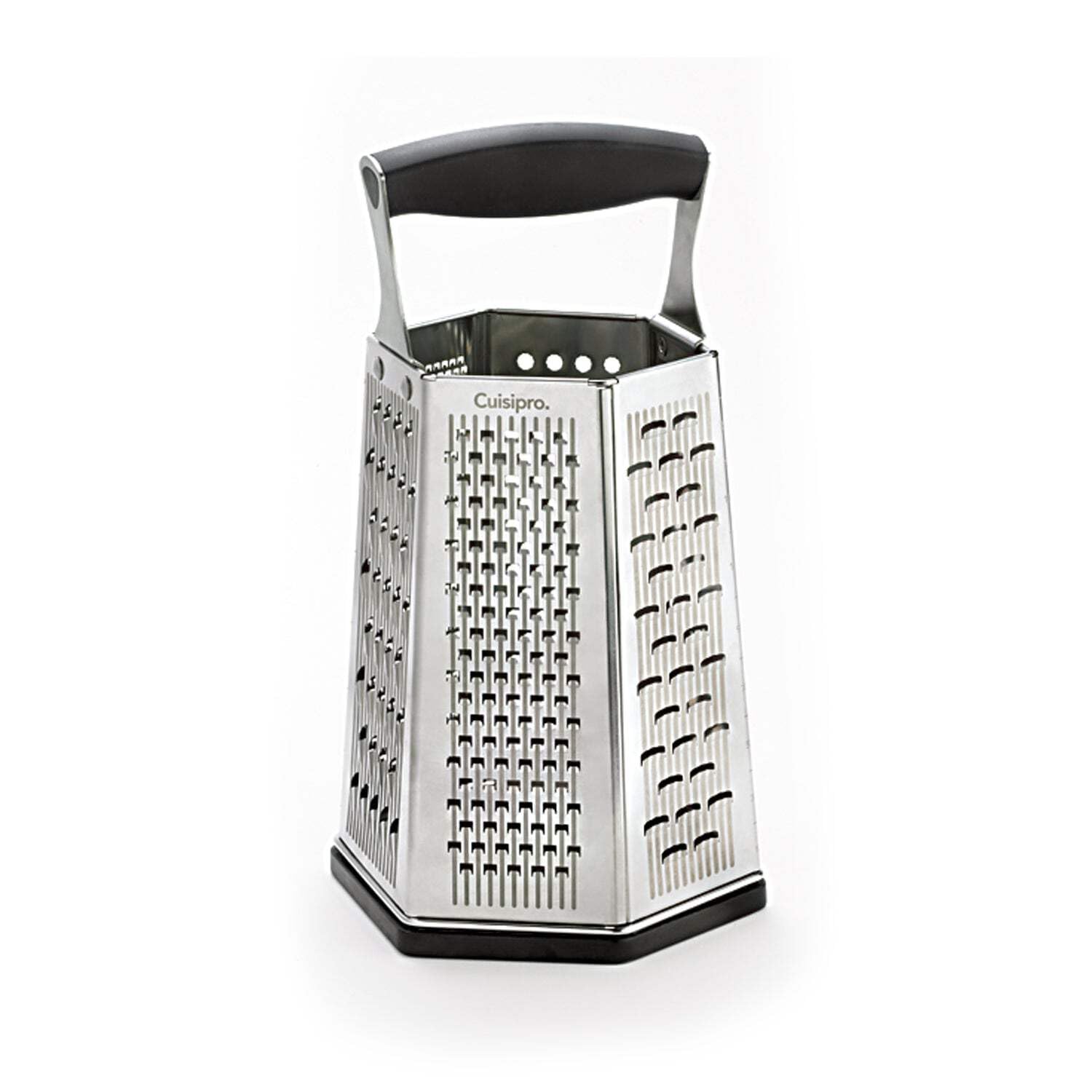 CUISIPRO 6-Sided Stainless Steel Box Grater for Cheese, Vegetables & Fruits - Perfect for Kitchen, Baking & Food Prep