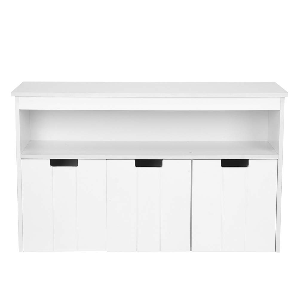 Modern 3-Door Toy Organizer Storage Cabinet - Multifunctional Sideboard for Kids Room, Living Room & Bathroom - Elegant Kitchen & Bath Storage Shelf (40.2