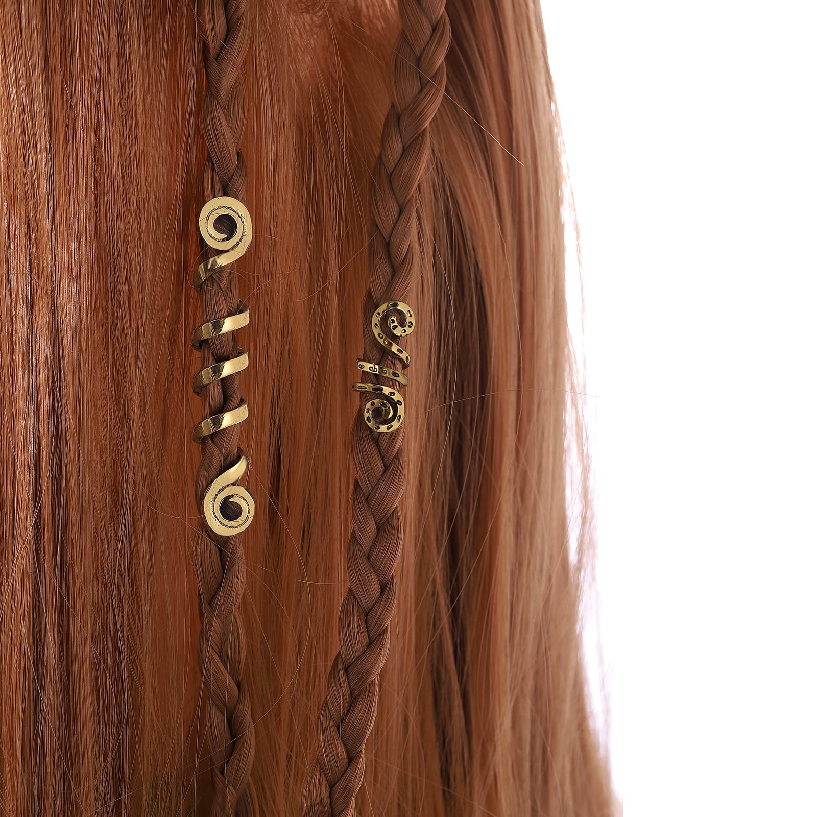 Gold Snake Hair Jewelry for Braids - 6 Pack Halloween Hair Accessories for Women, Dreadlock Beads & Braid Decorations - Perfect for Costume Parties, Cosplay & Boho Hairstyles