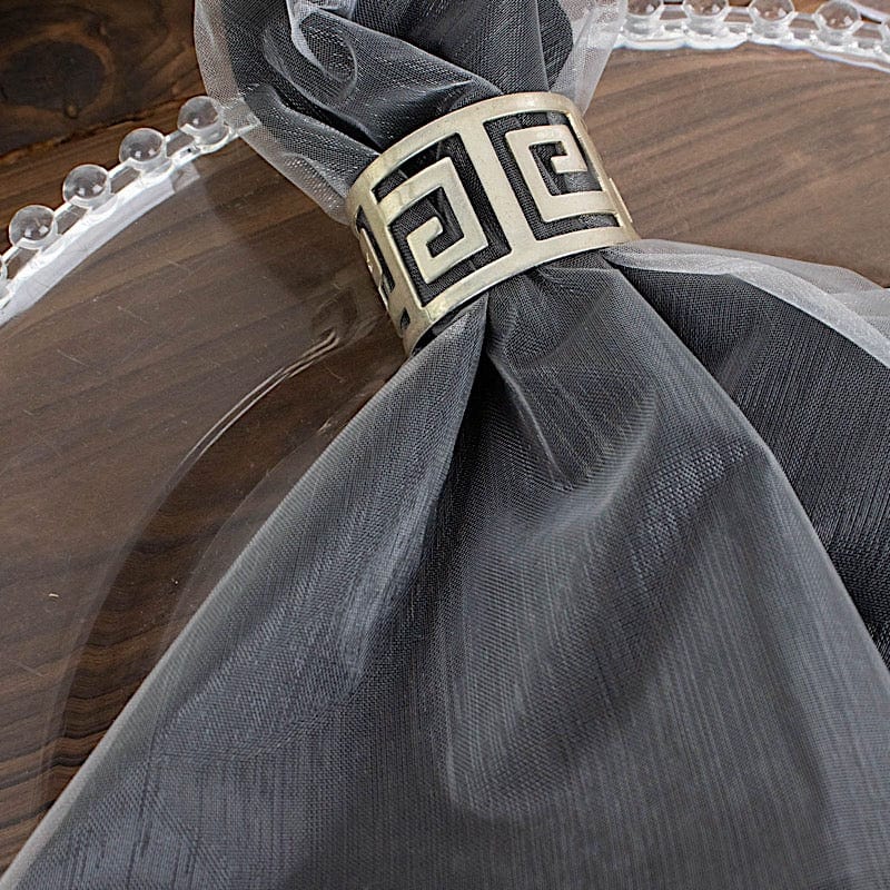10 Pack 23x23 Inch Sheer Organza Decorative Table Napkins for Wedding, Party & Formal Dining - Elegant Dinner Napkins for Special Occasions