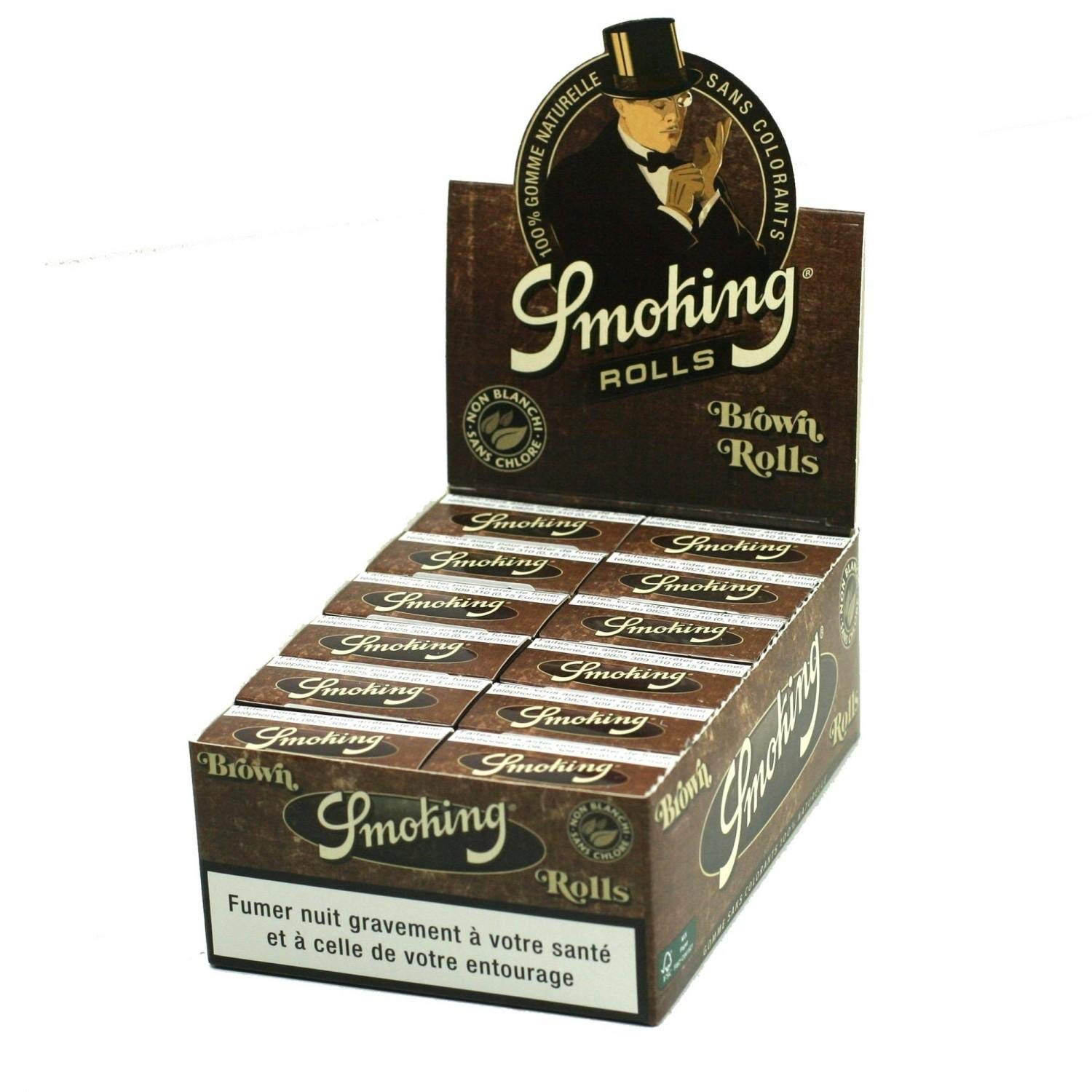 Premium Brown Smoking Rolling Papers - 24 Rolls | Natural Hemp Filter Tips Included for Smooth Smoking Experience | Perfect for Rolling Cigarettes, Joints & Herbs at Home or Outdoors