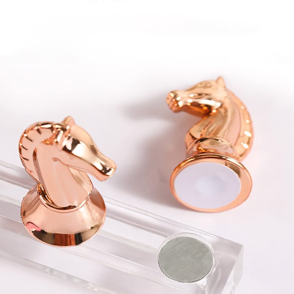 Horse Head Nail Art Stand - 3 Sets with Clay for Salon & DIY Manicure