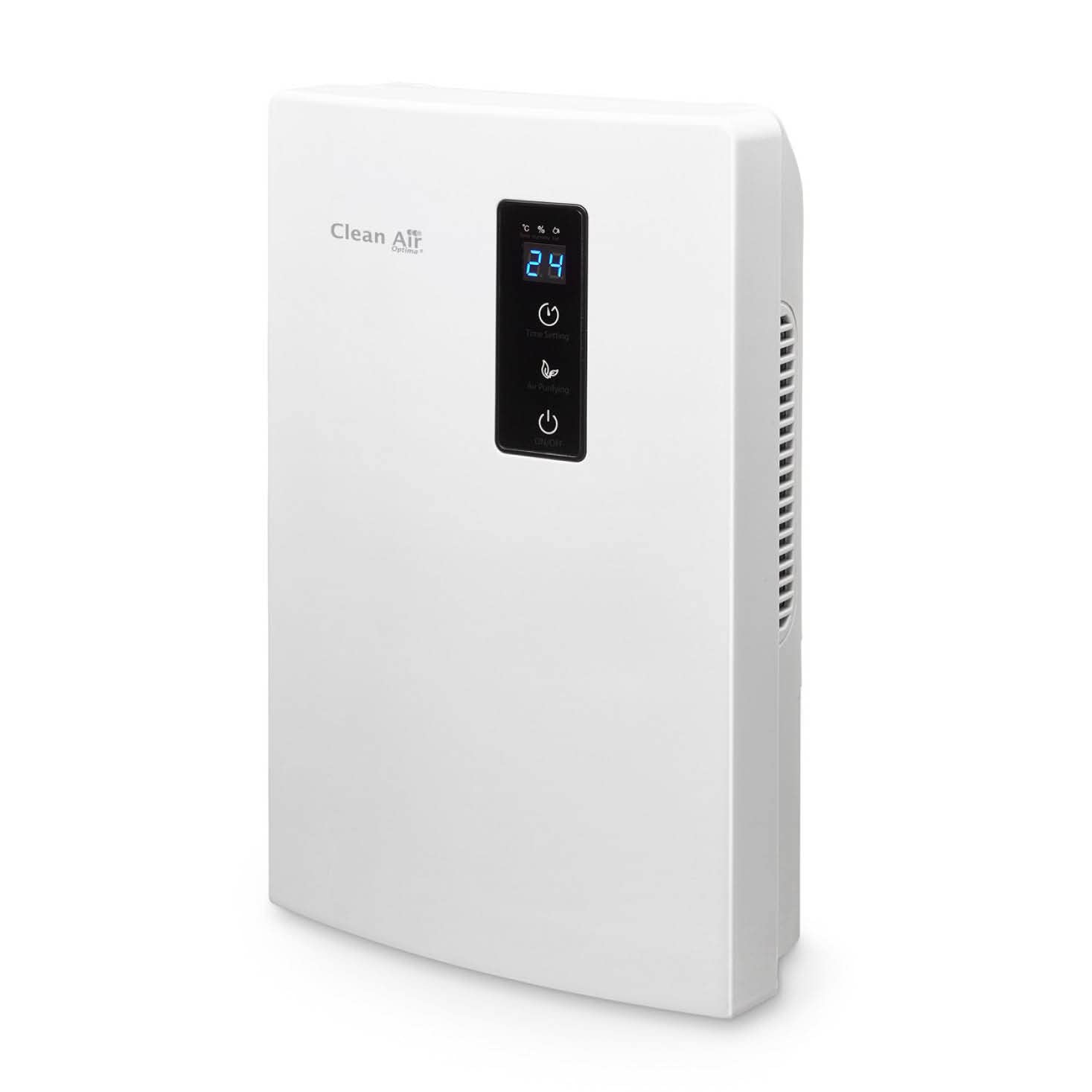 Clean Air Optima CA-703 2L 35dB 60W White Dehumidifier - Ultra Quiet for Bedroom, Basement & Small Spaces