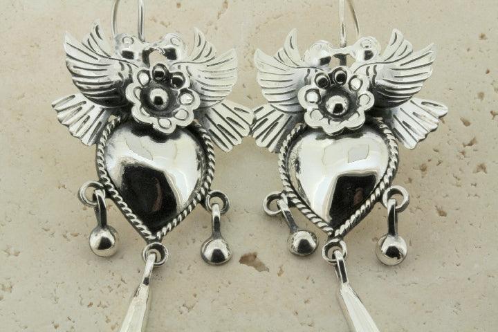 Love Birds with Flower & Heart Drop Earrings - Romantic Dangle Earrings for Women - Perfect for Valentine's Day, Anniversary & Date Night Gifts