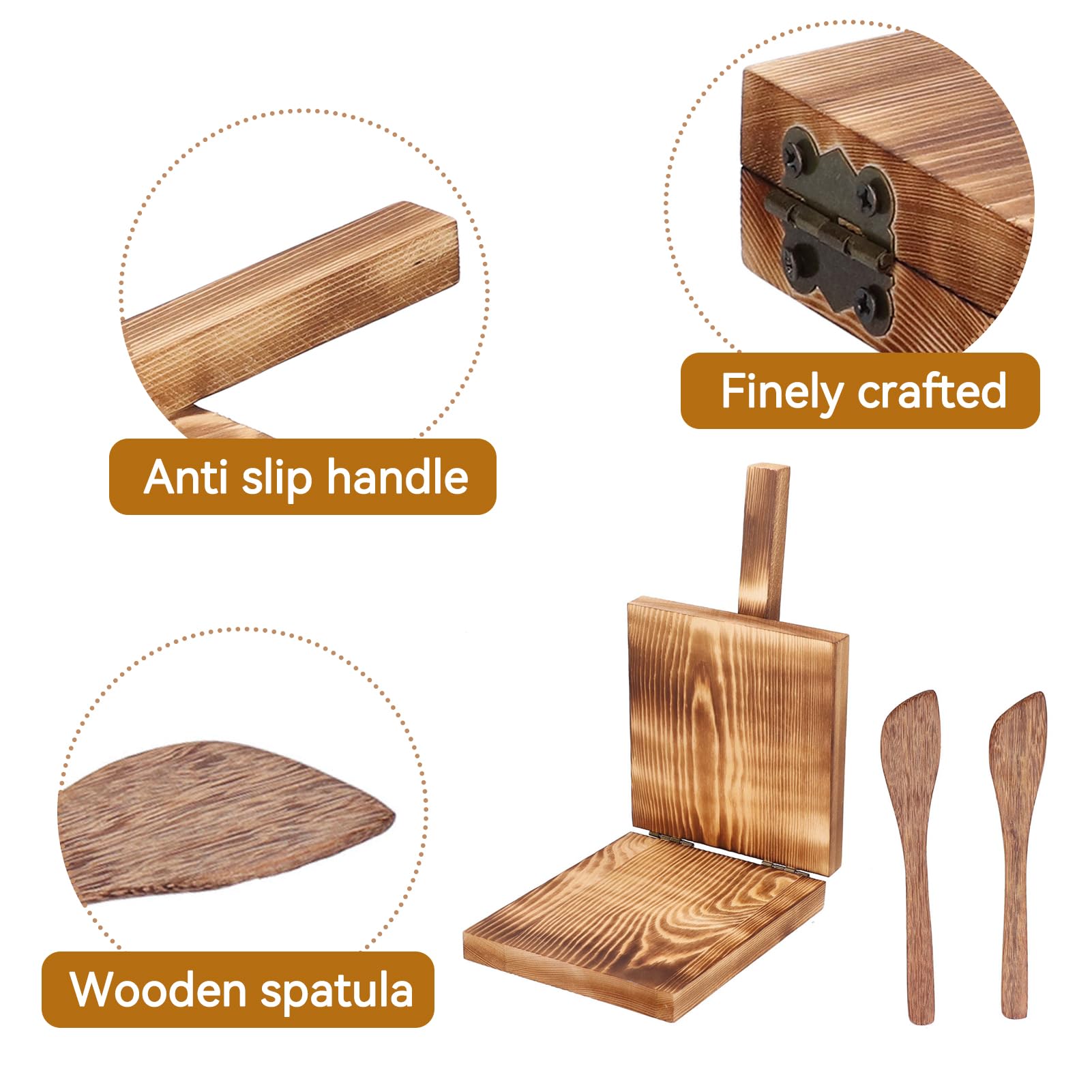 5-Inch Wooden Tortilla Press Maker - Handmade Roti & Quesadilla Maker for Mexican Cuisine | Perfect for Making Tortillas, Roti, Patacones & Dough Pressing at Home