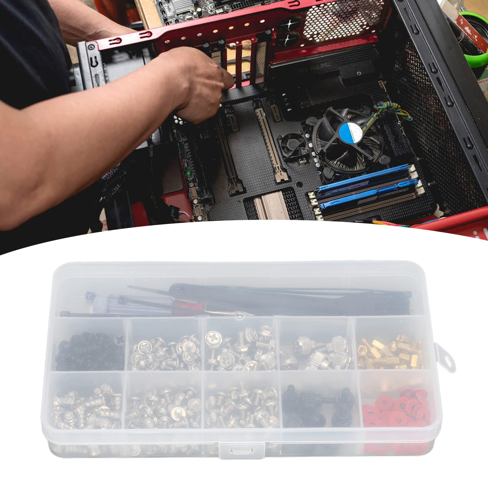 362Pcs Computer Screw Set - Laptop & PC Maintenance Kit with Screws, Cable Ties, Screwdriver, Washers & Cleaning Brush for Computer Repair, Installation & DIY Projects | Perfect for Home Office, IT Professionals & Tech Enthusiasts