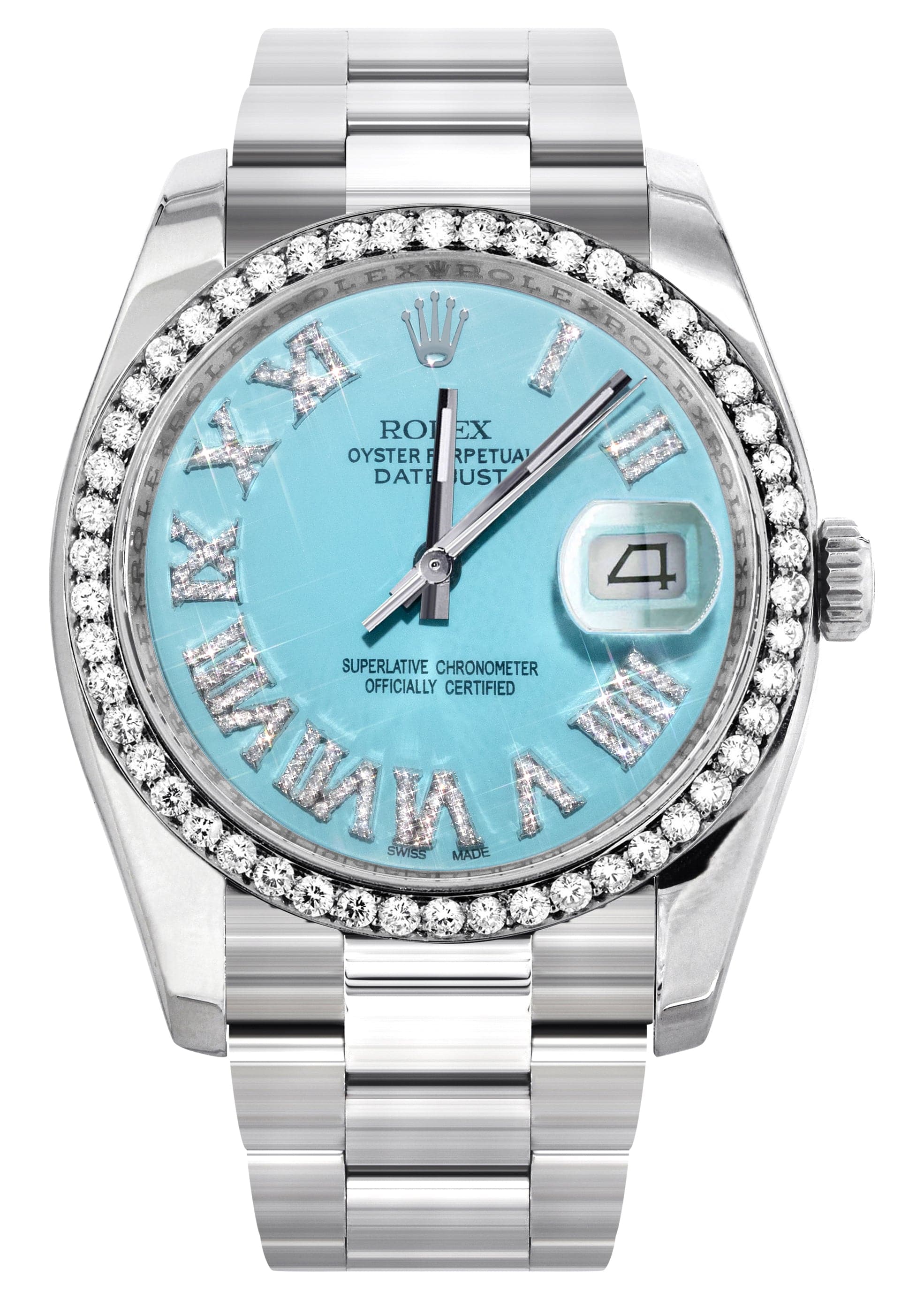 Rolex Datejust 36mm Watch with Tiffany Blue Roman Dial & Oyster Band - Luxury Stainless Steel Timepiece for Men, Perfect for Business, Formal Events & Everyday Wear