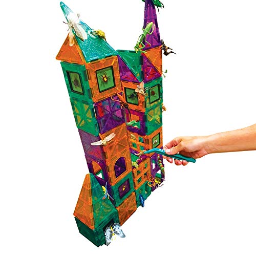 Creepy Archi Tiles - 100pc Magnetic Building Blocks Set for Kids with Bugs, Storage Bag, Stickers & Tweezers - STEM Educational Construction Toys for Toddlers - Perfect for Creative Play, Early Learning & Sensory Development