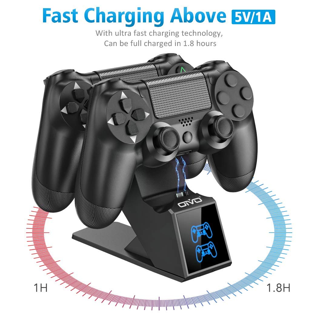 Fast-Charging PS4 Controller Charger Dock Station - Compatible with DualShock 4 & PlayStation 4 Controllers - Quick Charge Gaming Accessory for PS4 Pro/Slim - Perfect for Gaming Sessions & Multiplayer Setups