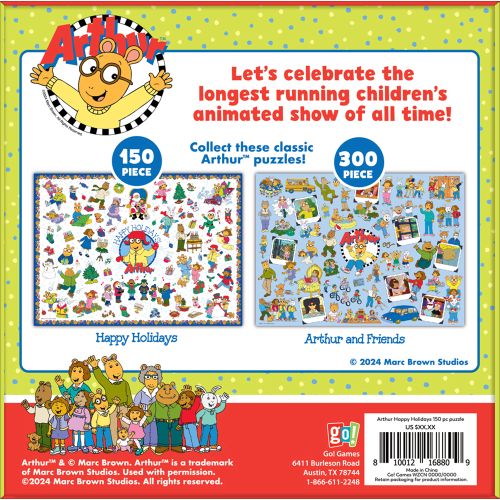 Arthur Happy Holidays Winter Fun Jigsaw Puzzle - 150 Piece Christmas Puzzle for Kids & Adults - Perfect for Family Game Night & Winter Holiday Activities