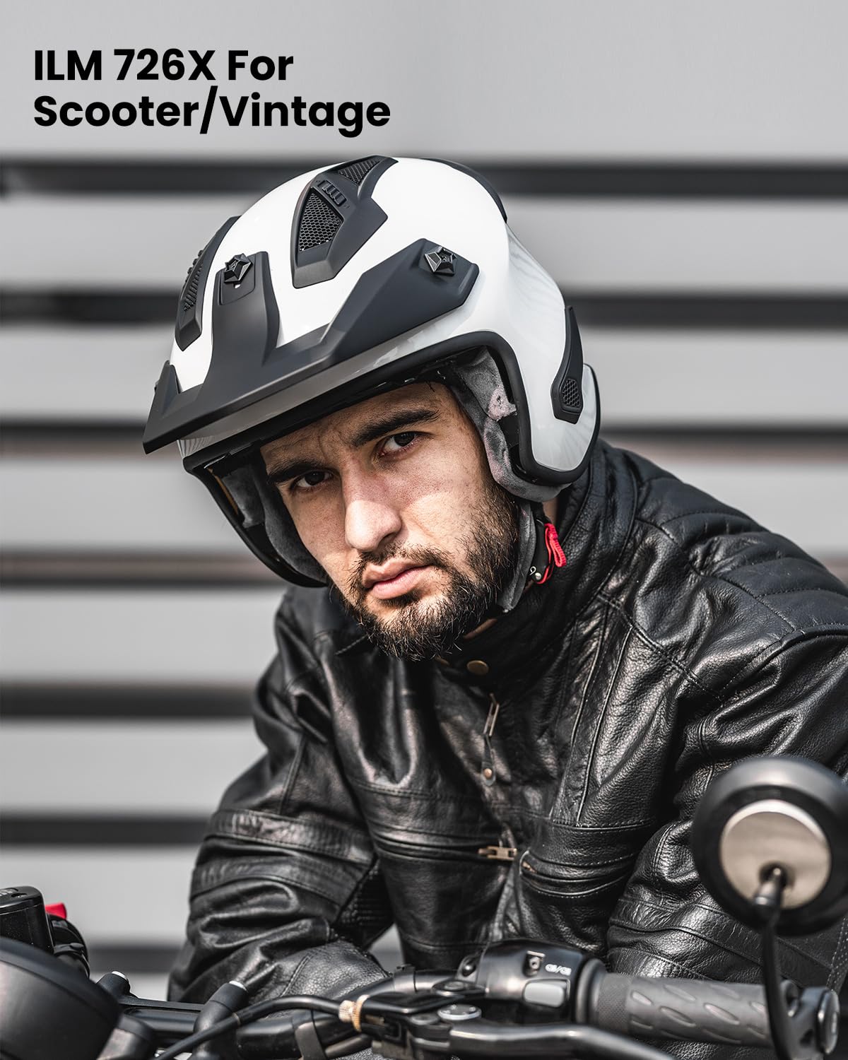 **DOT Approved ILM Open Face Motorcycle Helmet 3/4 Half Helmet for Men & Women - Dirt Bike, Moped, ATV, UTV, Motocross, Cruiser, Scooter - Model 726X (White, XL) - Lightweight & Comfortable for Long Rides**