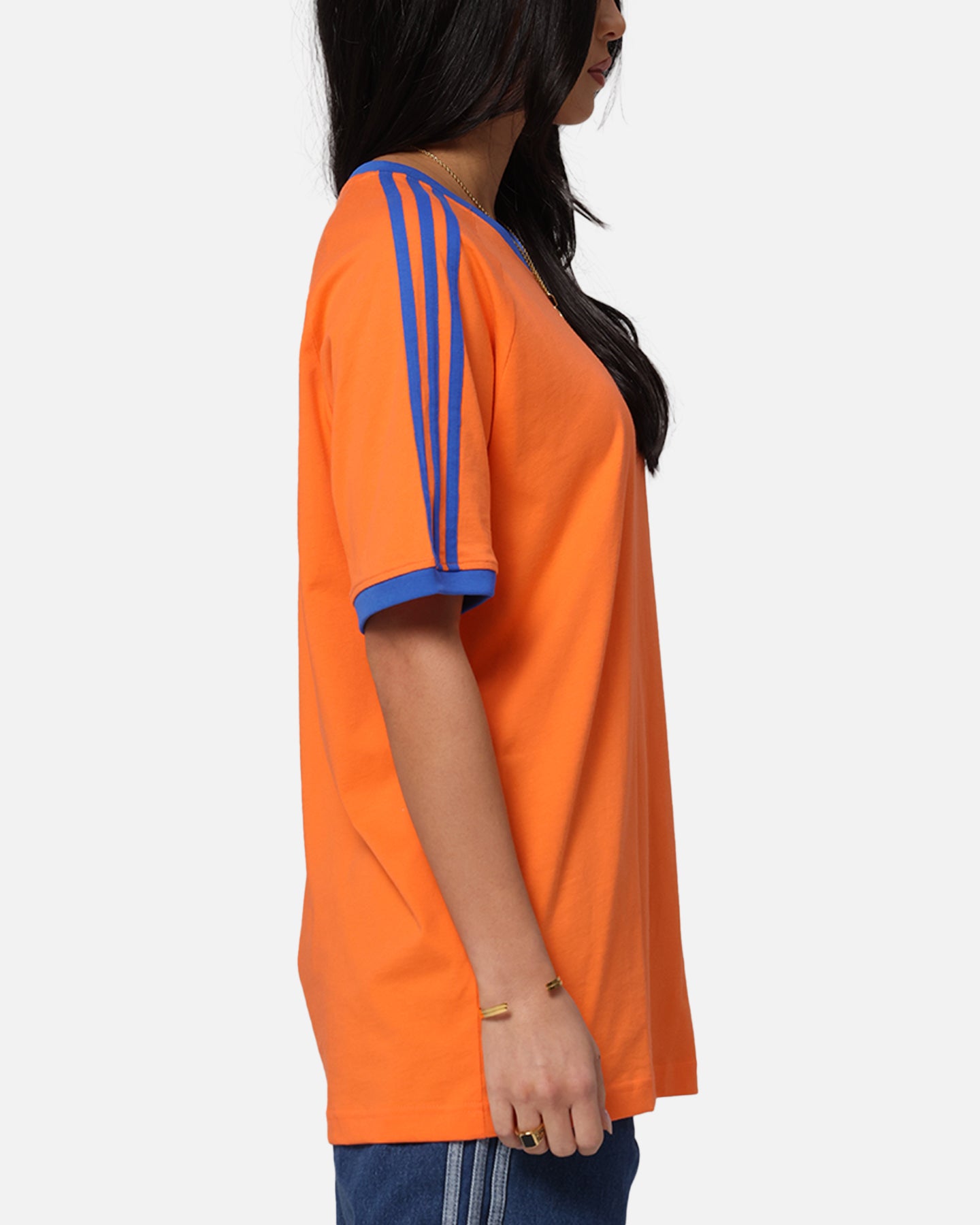 Adidas Monogram Cali T-Shirt for Women - Orange Cotton Casual Tee - Perfect for Gym, Running & Streetwear Fashion