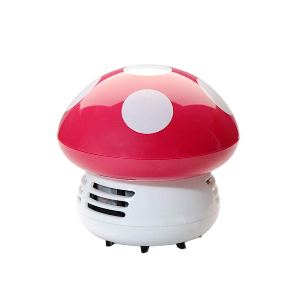 FOMIYES Mini Mushroom Cordless Vacuum Cleaner - Portable Desktop Dust Cleaner for Home, Office, Car | Cute Small Vacuum for Keyboard, Counter, Shelf & Corner Cleaning | USB Rechargeable Handheld Sweeper