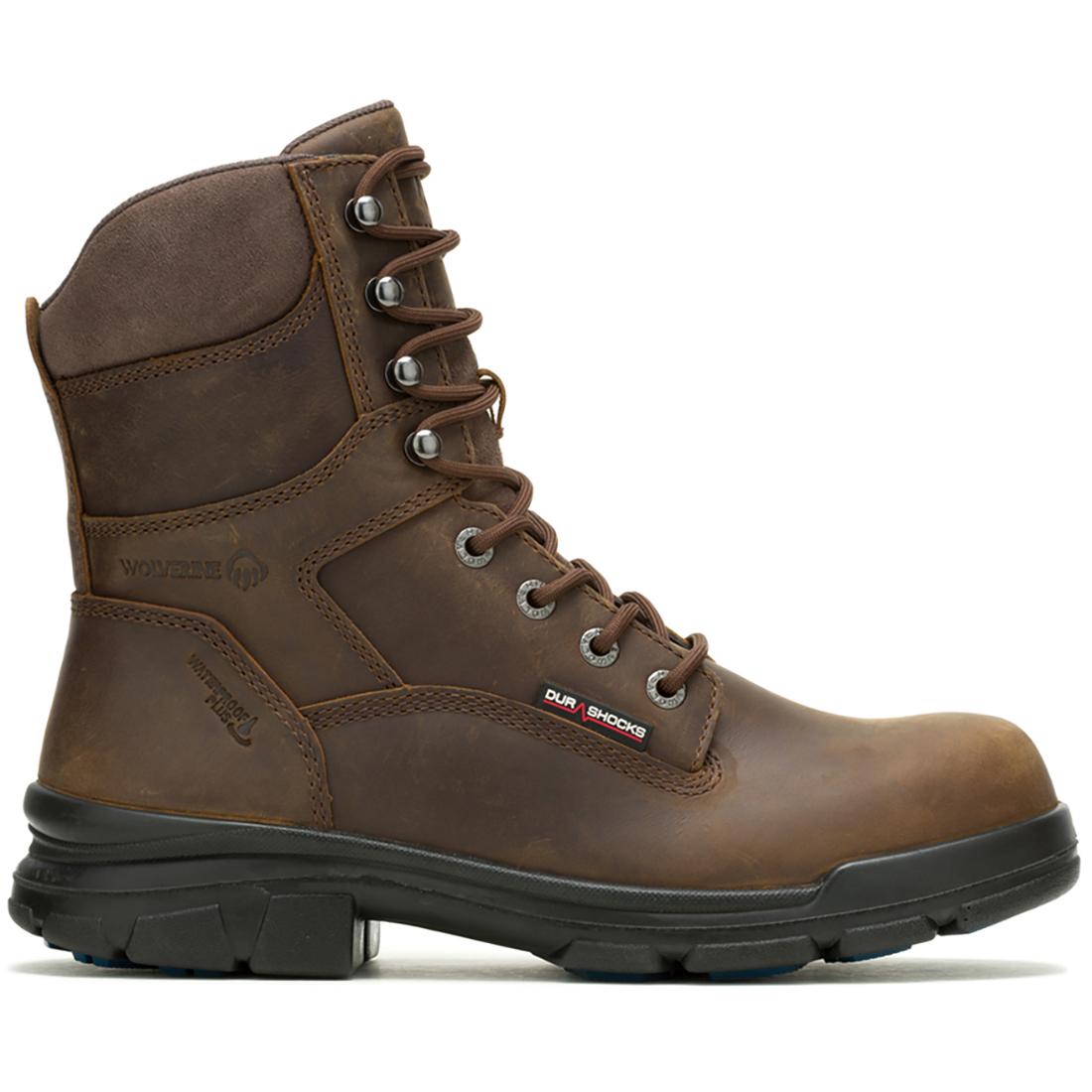 DuraShocks® SR Icon 8 Soft Toe Work Boots for Men - Dark Brown Safety Shoes for Construction, Warehouse & Outdoor Work