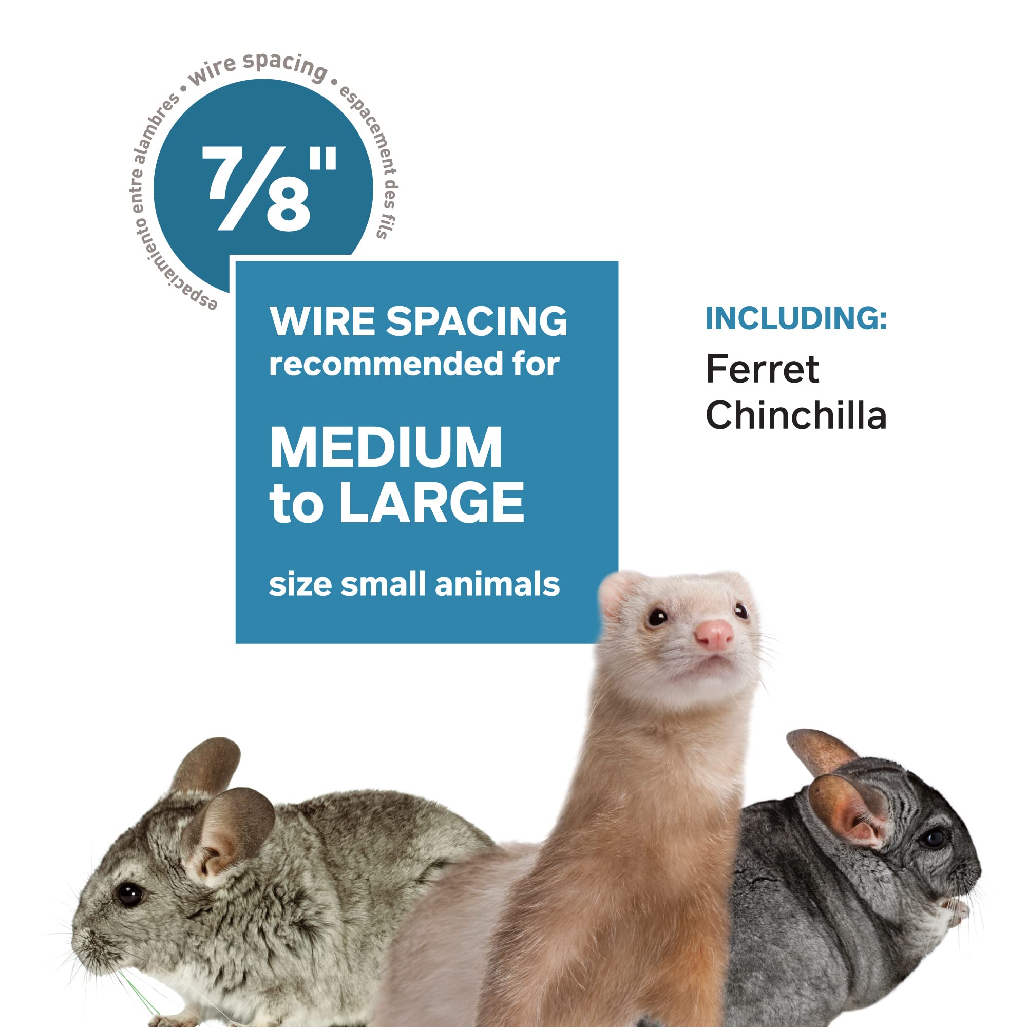 Prevue Pet Products 485 Feisty Ferret Cage with Stand - Black Hammertone Finish for Small Animals - Perfect for Ferrets, Chinchillas & Small Pets at Home or Vet Clinics