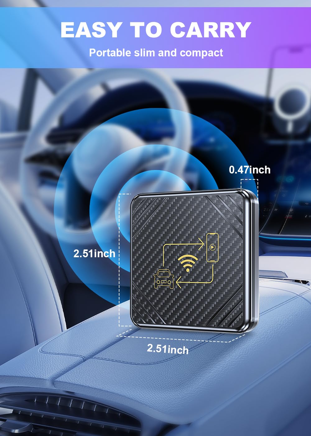 Wireless CarPlay & Android Auto Adapter 2-in-1 - Plug and Play USB Dongle for Factory Wired Cars (2015+ Models) - Compatible with 800+ Vehicles - Seamless Smartphone Connectivity for Safer Driving - Perfect for Commuting, Road Trips & Hands-Free Navigation (Black)