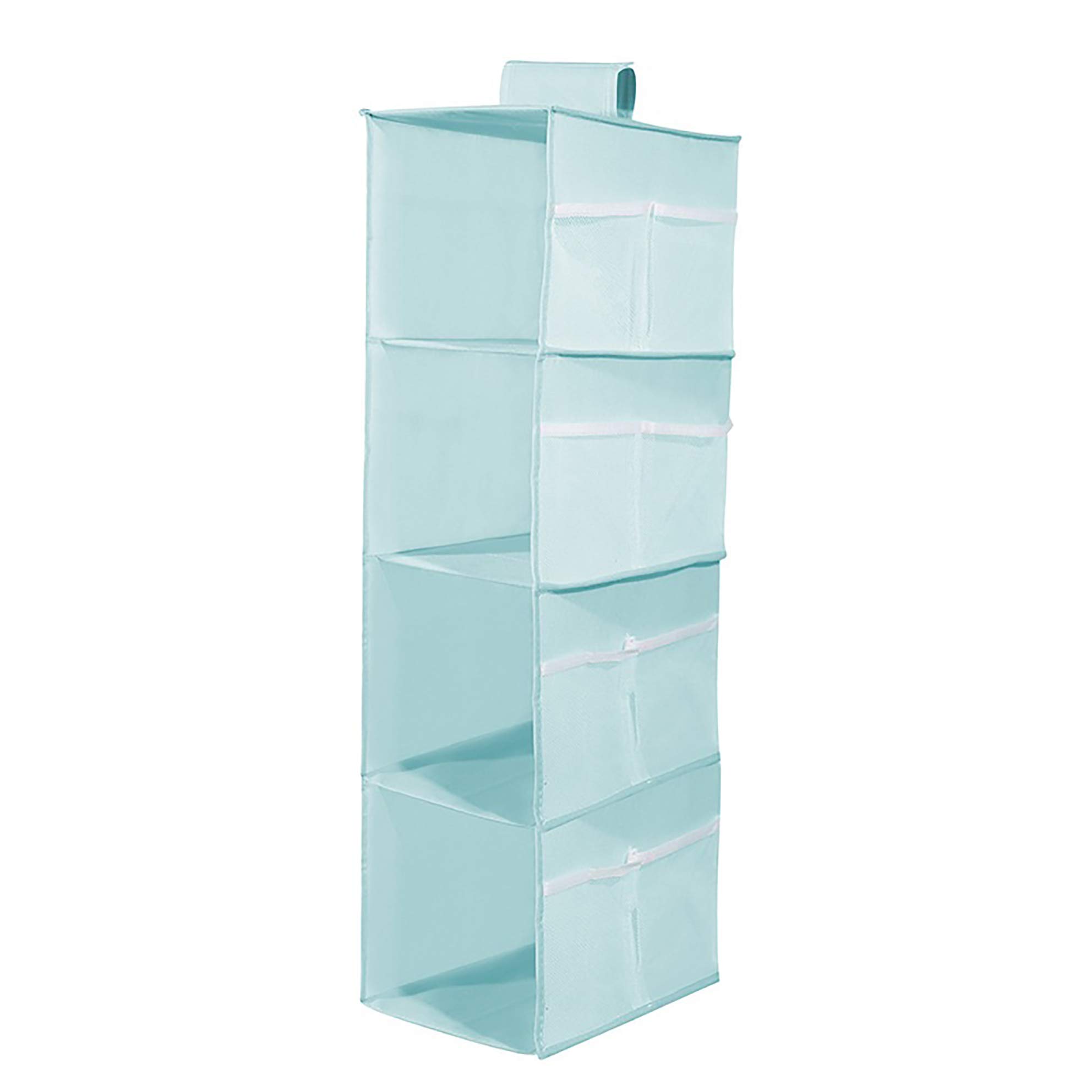Collapsible Hanging Closet Organizer - 4 Shelf Oxford Cloth Storage for Clothes, Accessories & Space Saving | Perfect for Small Closets, Dorm Rooms & Travel (Blue)