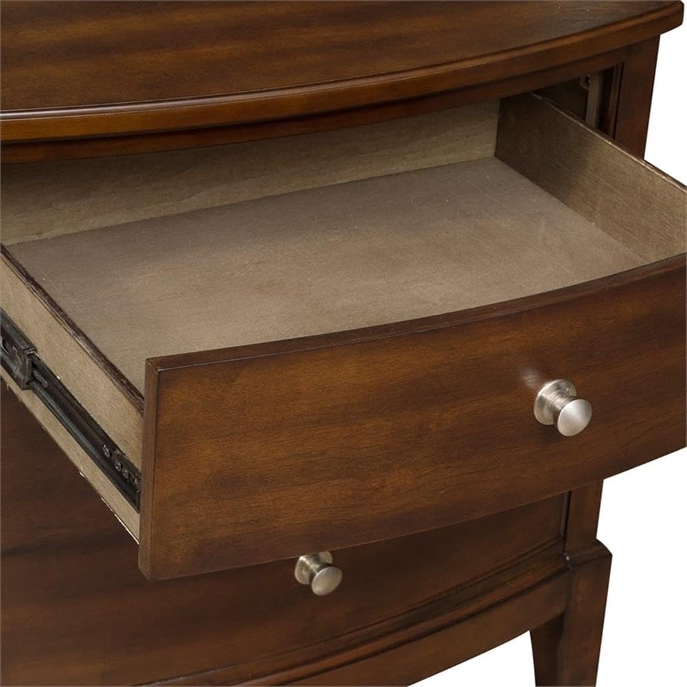 Homelegance Cotterill 3-Drawer Nightstand in Cherry Finish - Stylish Bedside Table for Bedroom with Storage Space - Perfect for Small Spaces, Apartments & Guest Rooms