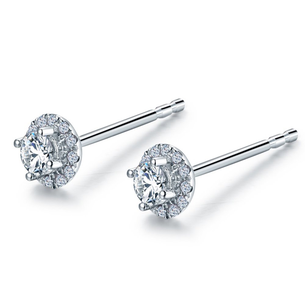 14K Rose & White Gold Natural Tourmaline Tsavorite Yellow Sapphire Ruby Diamond Stud Earrings for Women | Engagement, Wedding, Anniversary & Everyday Elegant Jewelry Gift