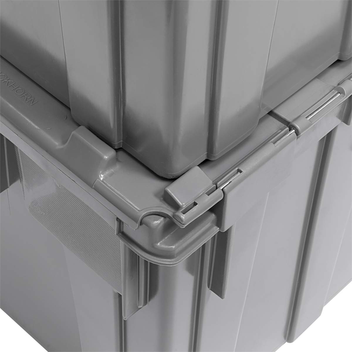 Akro-Mils 39280 Heavy Duty Plastic Storage Tote with Hinged Lid - 21.5