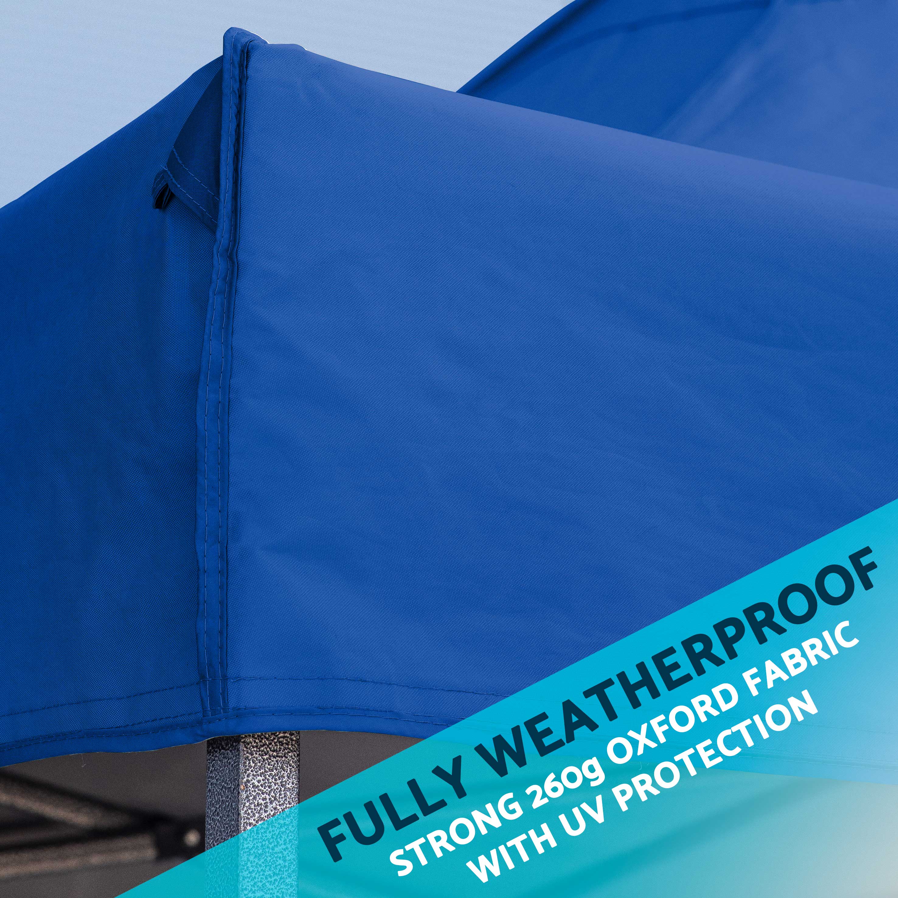 Premium 2x2m Pop Up Gazebo with Waterproof Side Walls, Carry Bag, Stakes & Weight Bags - Portable Outdoor Canopy for Camping, Beach, Picnics & Backyard Parties (Blue, DG161)