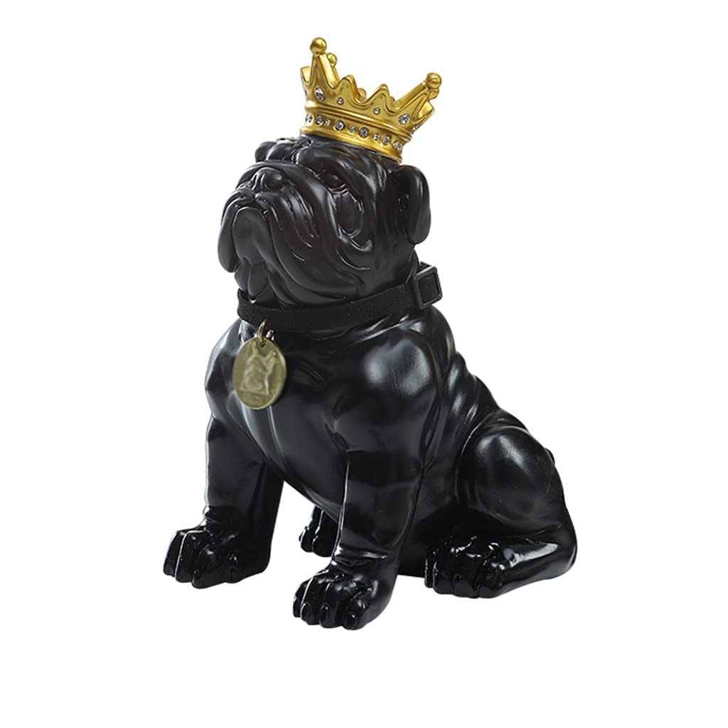 Creative Resin Piggy Bank with Crown - Decorative Money Saving Box for Adults, Home Decor for Living Room & Bedroom - Perfect Gift for Dog Lovers & Coin Collectors (Use in Kids' Rooms, Offices, or as Party Favors)