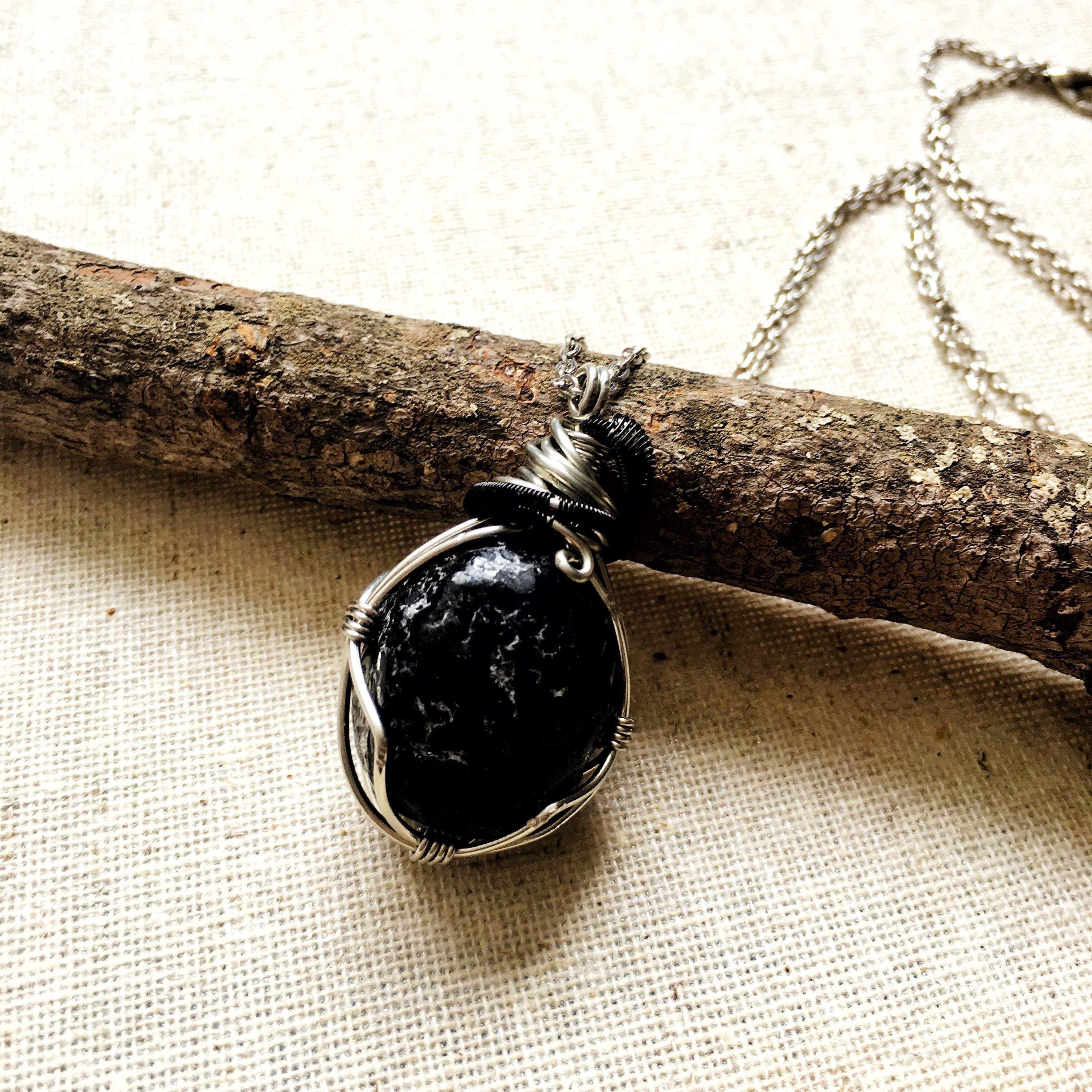 Original Apache Tears Obsidian Crystal Necklace - Healing Stone Jewelry for Women, Protection & Stress Relief - Perfect for Meditation, Yoga & Spiritual Gifts