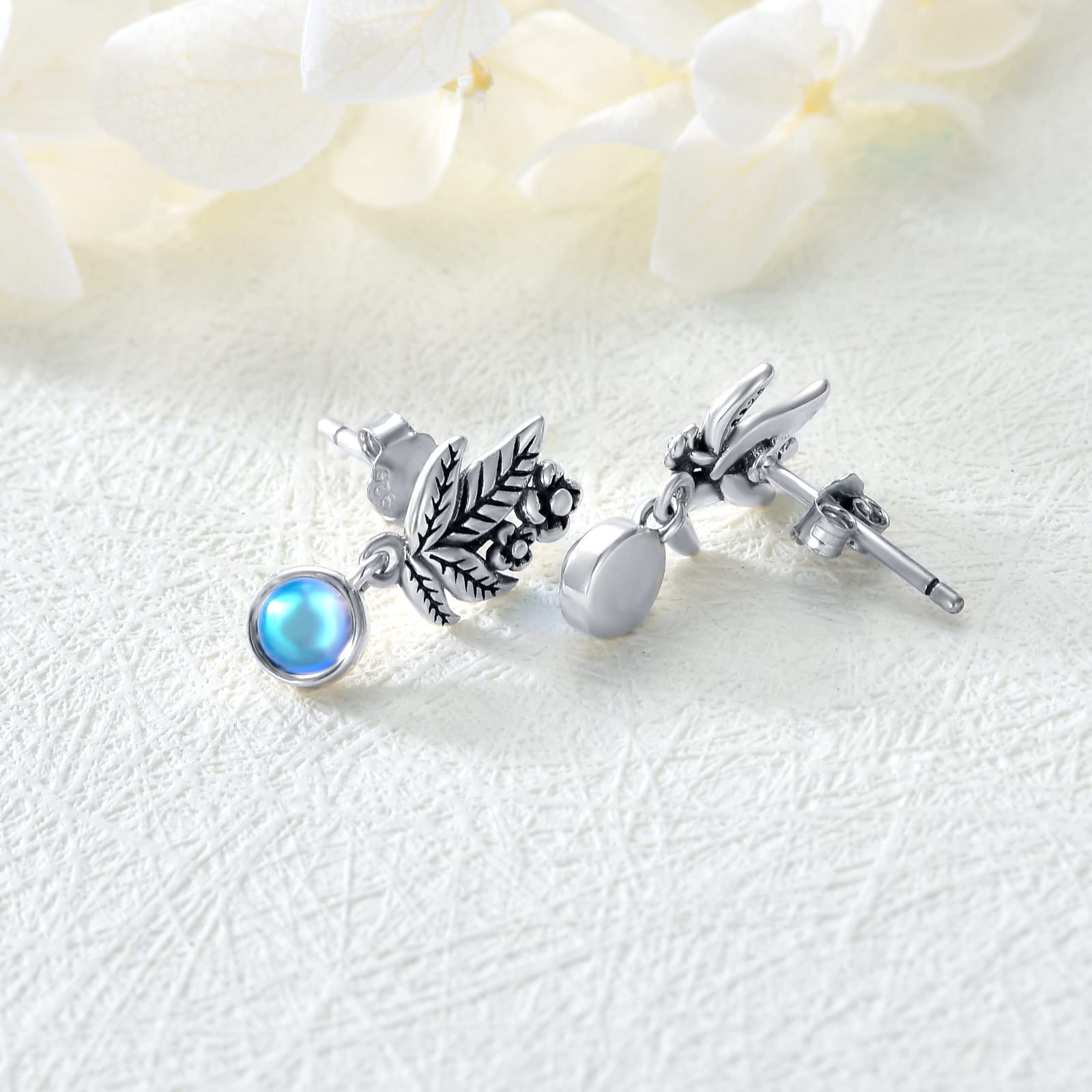 Sterling Silver Origami Hummingbird Stud Earrings for Women - Minimalist Circle Snake Jewelry Set - Perfect Gift for Her, Birthday & Anniversary - Everyday Wear & Special Occasions