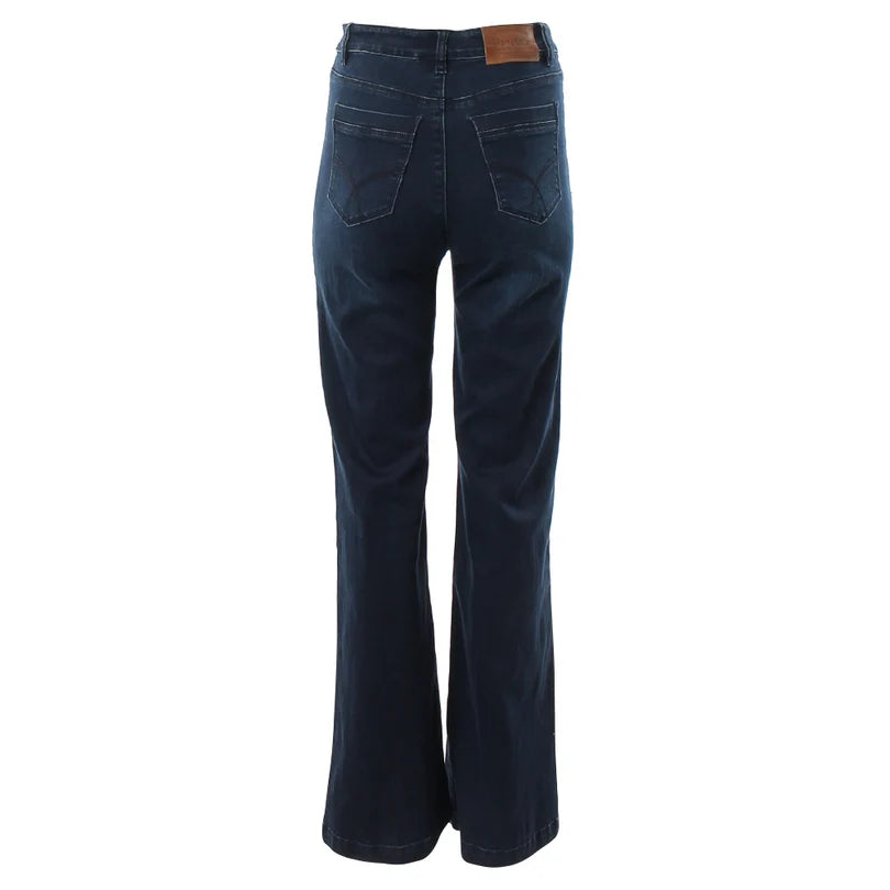 Percy Wide Leg Jeans for Women - High Waisted Denim Shorts in Deep Indigo | Casual Summer Outfit & Boho Style