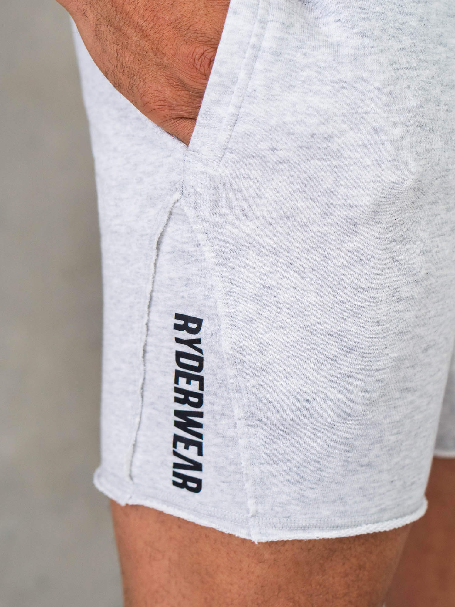 Force 6 Track Shorts for Men - Breathable Chalk Grey Marl Athletic Shorts - Perfect for Running, Gym Workouts & Casual Wear