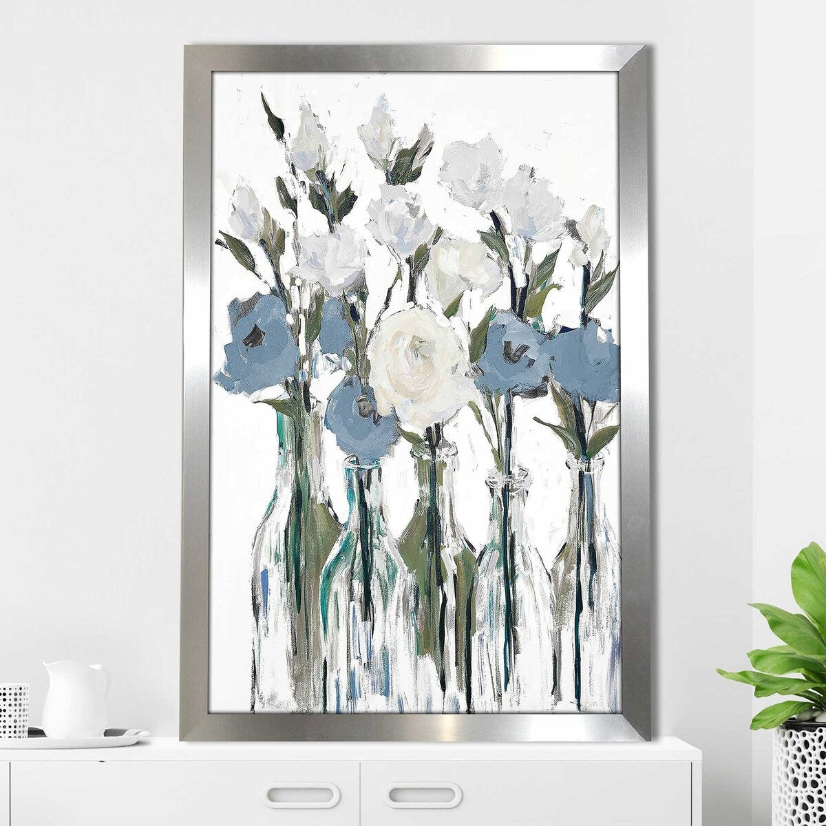 Romantic Blossoms Blue Acrylic Wall Art - Perfect for Living Room, Bedroom & Office Decor
