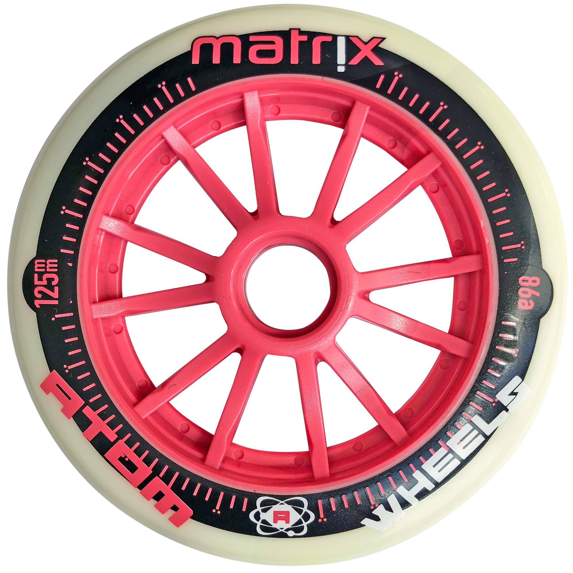 Atom Matrix Outdoor Inline Wheels - High Performance 80mm 85A Skate Wheels for Aggressive Inline Skating, Rollerblading & Urban Riding - Perfect for Street, Park & Fitness Skating