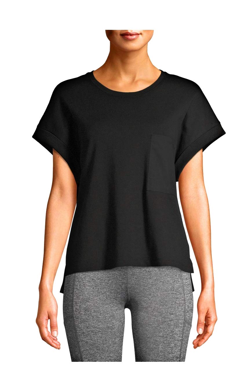 Avia Women's Athleisure Pocket T-Shirt - Soft Comfortable Workout & Lounge Wear for Yoga, Running, and Casual Everyday Outfits