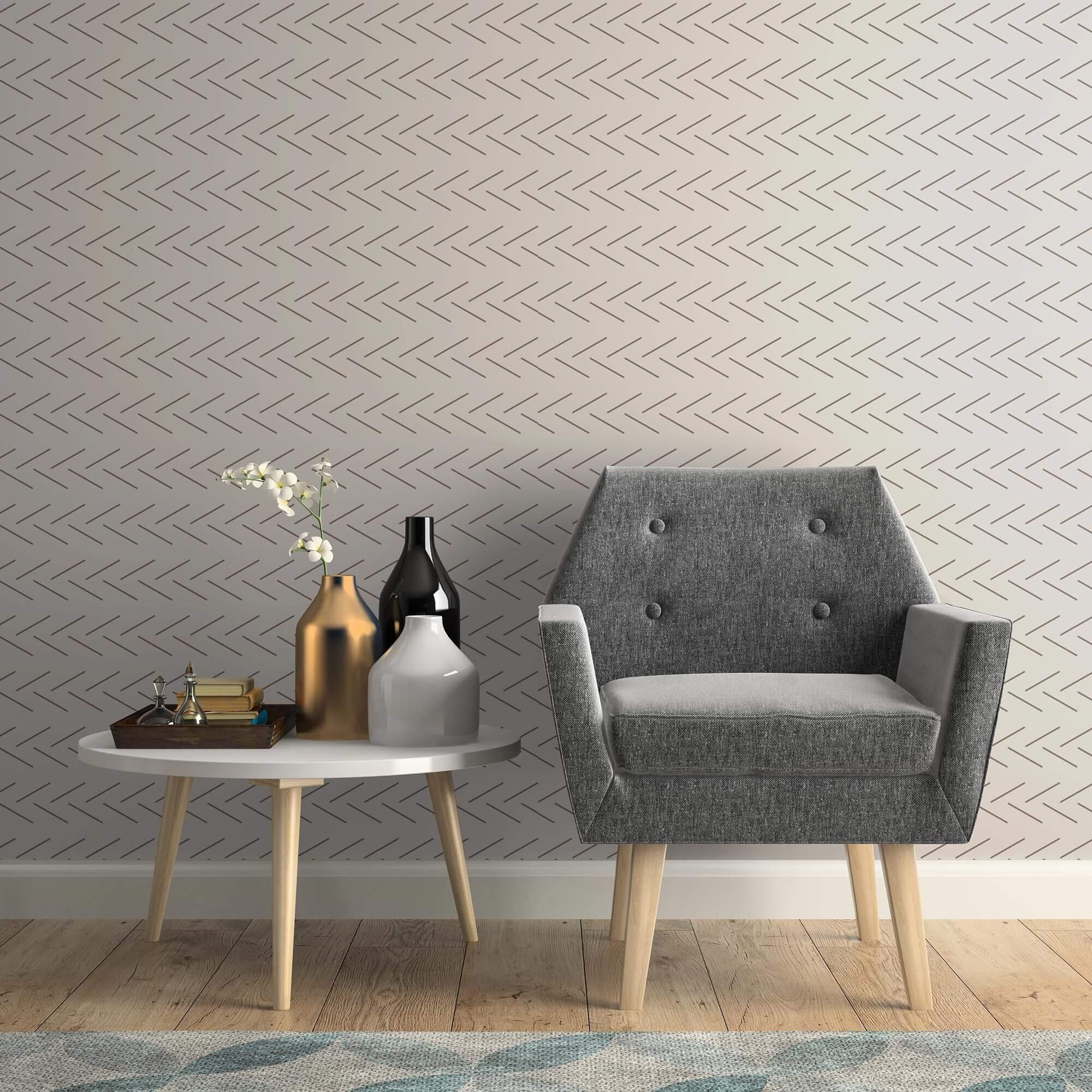 Gray Textured Peel and Stick Removable Wallpaper - Self-Adhesive Decorative Wall Covering for Bedroom, Living Room, Office & Home Decor