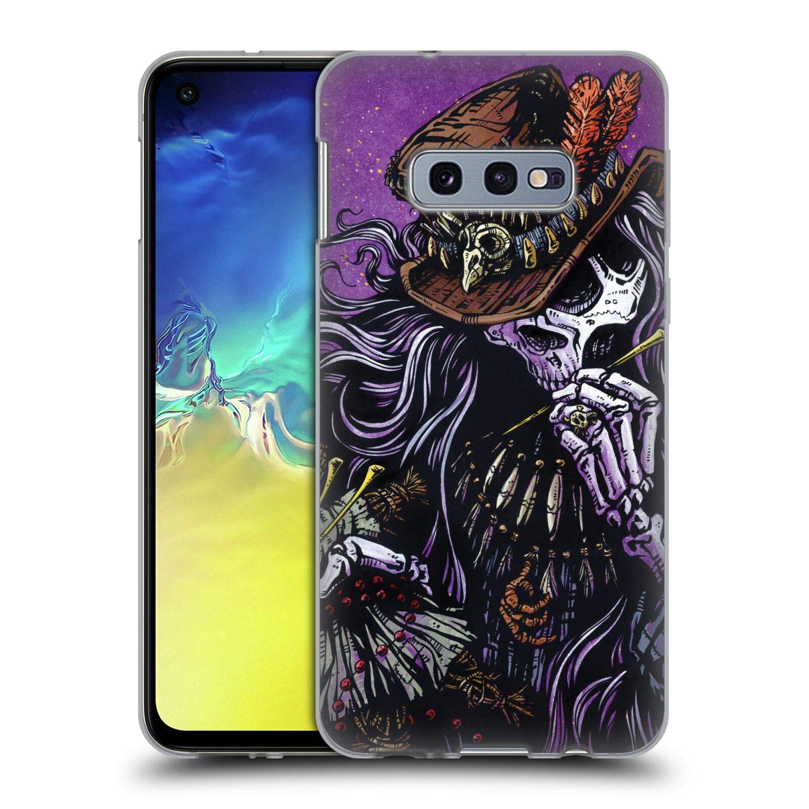 David Lozeau Voodoo Priest Colorful Grunge Soft Gel Case for Samsung Galaxy S10e - Officially Licensed by Head Case Designs, Durable Protection with Artistic Style for Everyday Use
