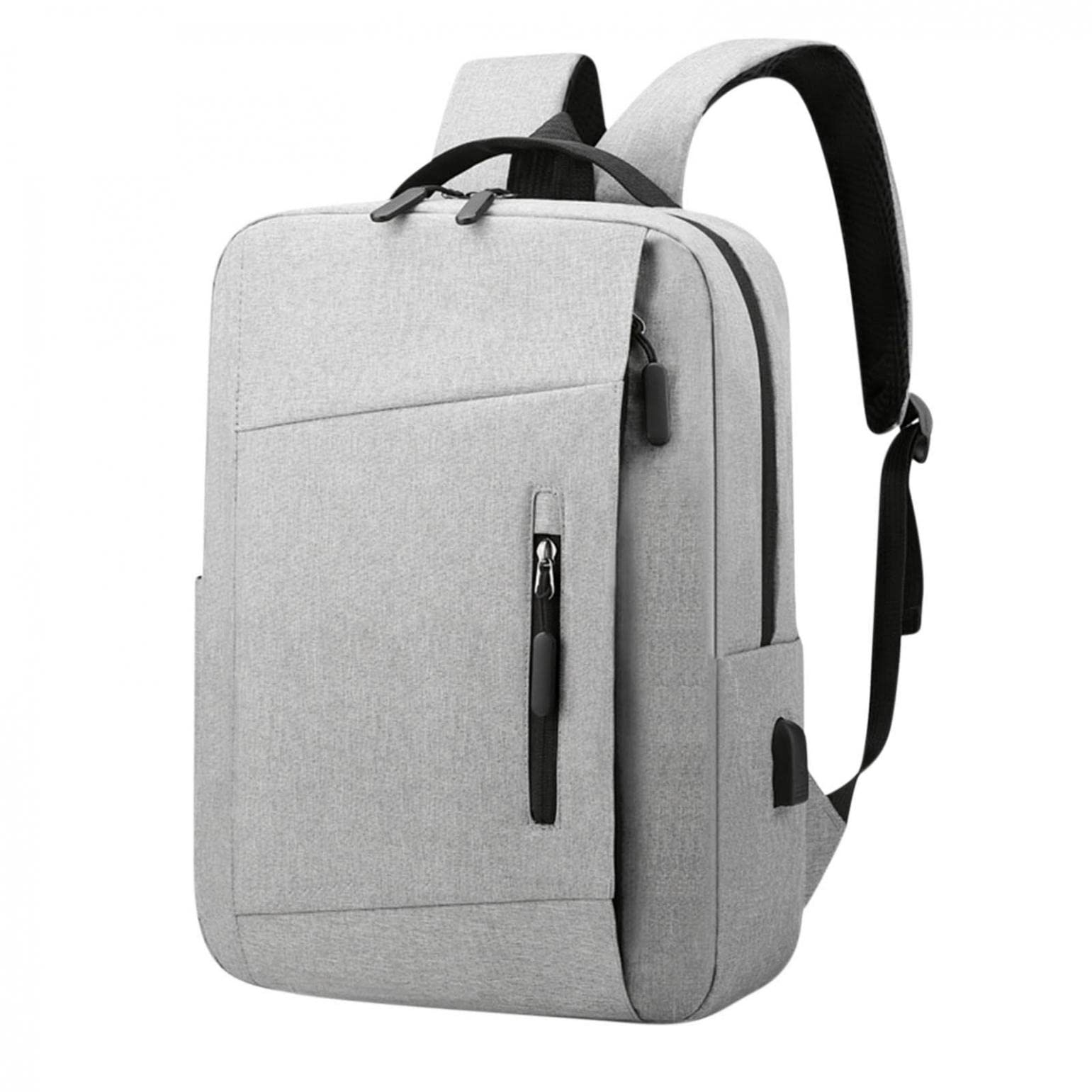 Unisex Laptop Backpack with USB Charging Port - 15.6 Inch Waterproof Travel Backpack for College Students, Work & Commute - Durable School Bookbag for Men & Women (Grey) | Perfect for Business Trips, Campus Life & Daily Use