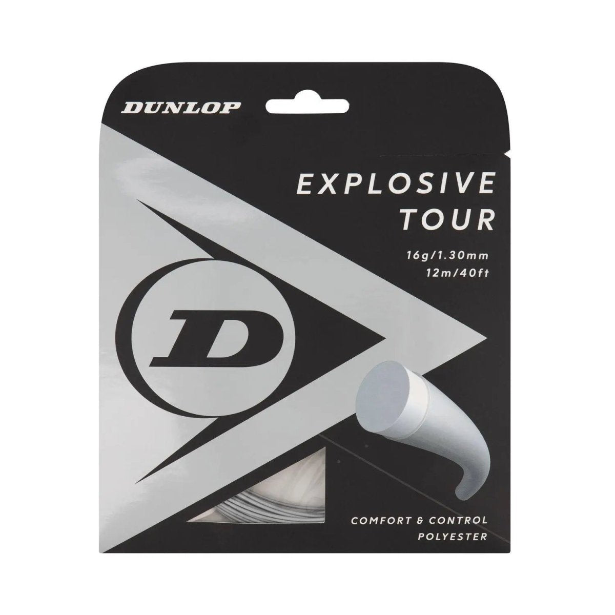 Dunlop Explosive Tour 16 Tennis String - High Performance Polyester String for Power & Control | Perfect for Competitive Players & Tournament Play