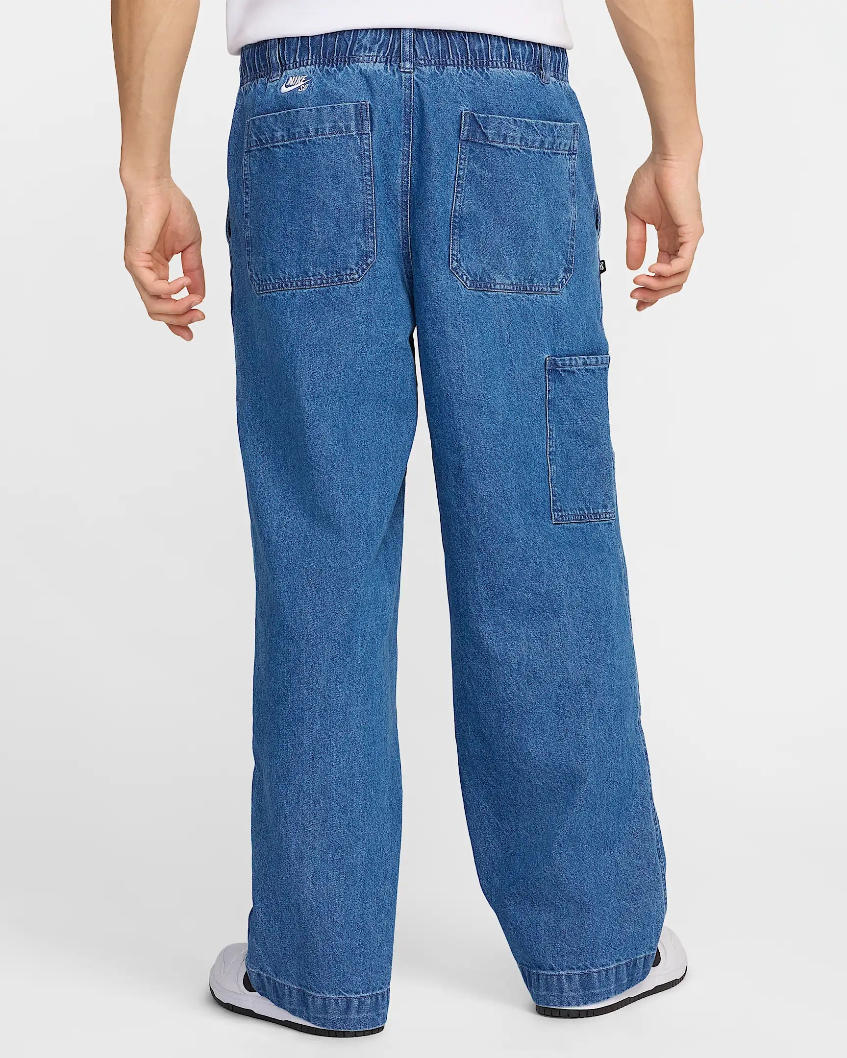 Nike SB Loose Fit Denim Double Knee Work Pants for Men - Diffused Blue & White | Skateboarding, Streetwear, Casual Workwear
