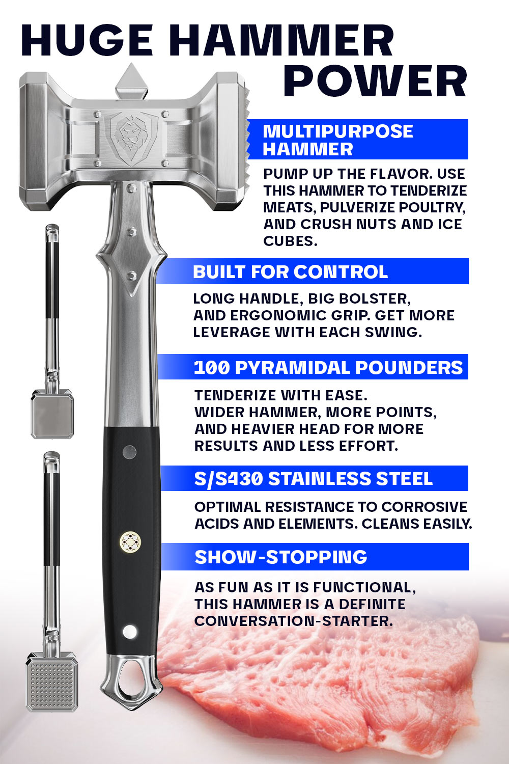 Premium Dalstrong Meat Tenderizer - 15