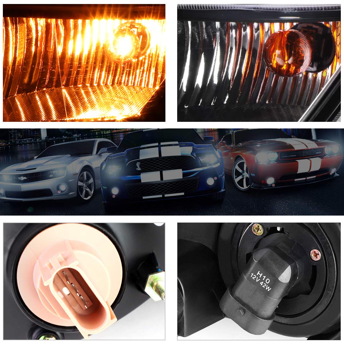 07-14 Cadillac Escalade ESV/EXT Front Bumper Fog Lights Kit with Clear Lens & Bezels - Perfect for Night Driving & Off-Road Adventures